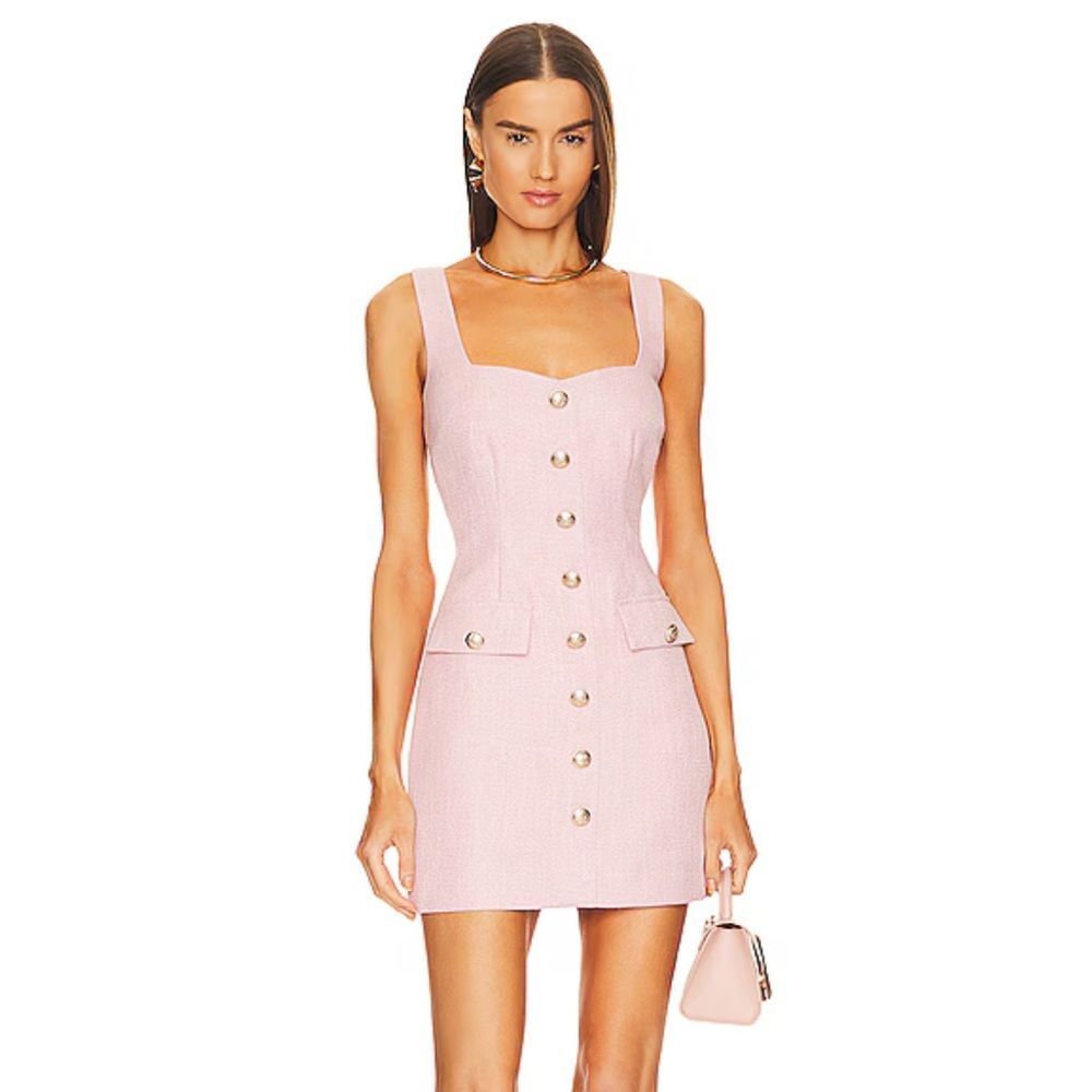 Bardot Blush Pink Button-Front Mini Dress